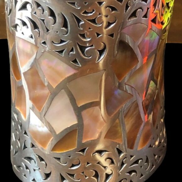 LOIS HILL Tall Sterling Silver Abalone Mosaic Inlay Cuff Bracelet - Picture 14 of 17